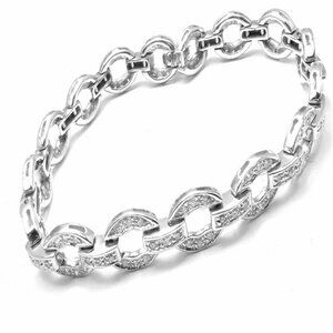 Authentic! Damiani 18k White Gold Diamond Link Tennis Bracelet